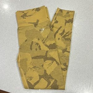 Yellow Camo Gymshark Leggings
